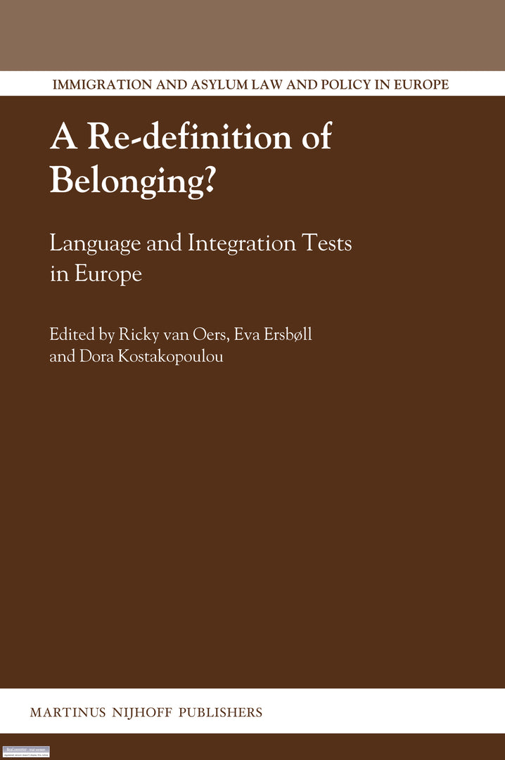 Cover image for A Re-definition of Belonging? ISBN 9789004175068